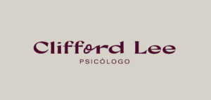 psychologist brand identity Clifford Lee logo in wine color on a light background.