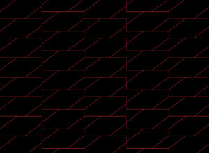 CM Armendariz red geometric texture on a black background.