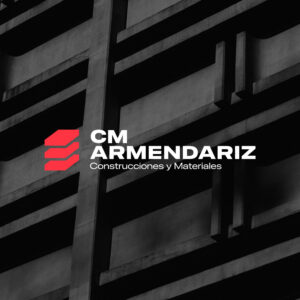 CM Armendariz logo in red and white over a construction background.