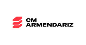 CM Armendariz logo with red symbol on a white background.