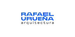 Rafael Urueña logo in blue and black on a white background.